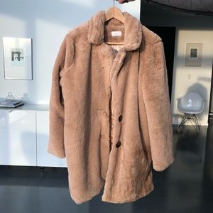 dusty rose fur coat